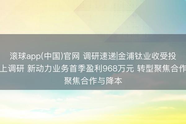 滚球app(中国)官网 调研速递|金浦钛业收受投资者线上调研 新